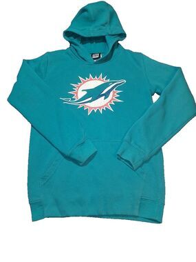 Miami Dolphins hoodie Boys Large 14/16 Outerstuff brand teal Big logo